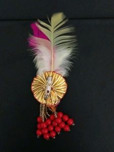 Ladoo Gopal Ji Ornament Brooch - Pink/Red Colour