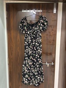 Floral Print Puff Sleeve Dress