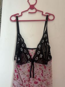 Floral Lace Trim Lingerie