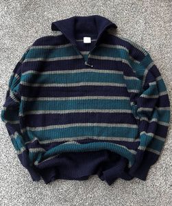 Striped Quarter Zip Sweater