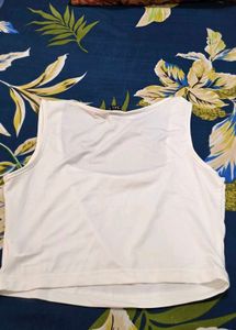 Women's White Square Neck Tank Top