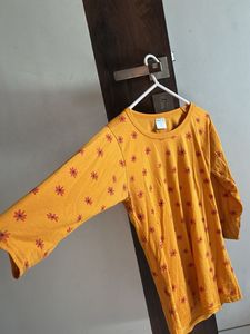 Yellow Floral Print T-Shirt