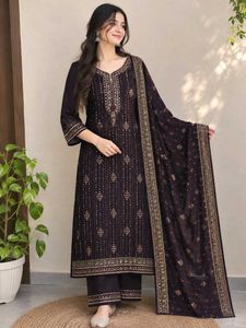 Elegant Embroidered Banarasi Kurta Set