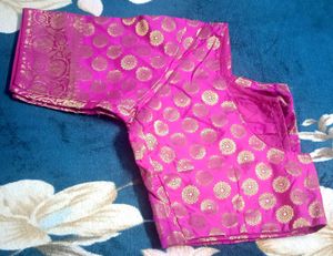 Pink &amp; Blue Banarasi Silk Saree