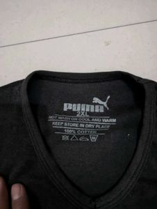 Puma Black V-Neck T-Shirt