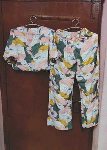 Stylish Crop Top Pant Co-ord Set