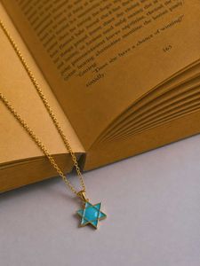 Gold Star of David Necklace