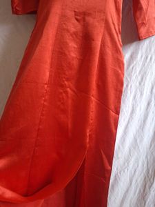 Elegant Red Satin Maxi Dress