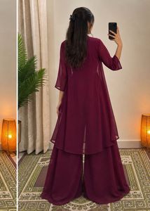 Elegant Purple Sharara Set with Jacket