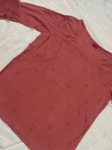 Dusty Rose Top with Bell Sleeves
