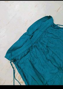 Boho Teal Maxi Skirt with Tassels