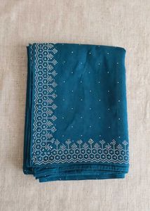 Elegant Embellished Teal Dupatta