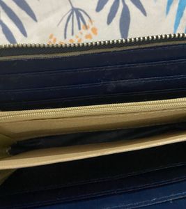 Classy Apple Blue Zipper Wallet