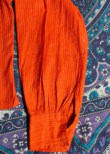Square Neck Orange Cotton Top