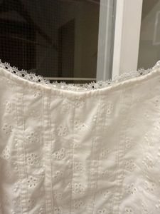 White Eyelet Lace Crop Top