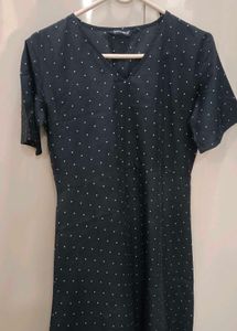 Black Polka Dot V-Neck Dress