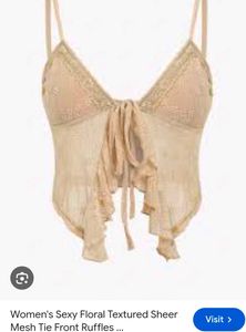 Sheer Ruffle Tie Front Top