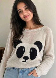 Cute Panda Knit Sweater