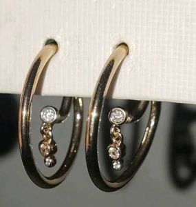 Chic Hoop Earrings with Dangle Charms