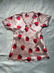 Strawberry print slip wear