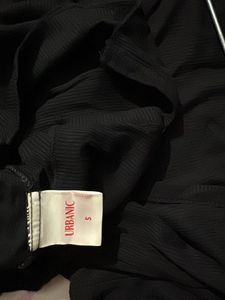 Black Cropped Button-Up Top