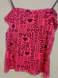 Pink 💕 Printed Crop Top For Girl Or Woman 32 Bust