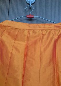 Festive Kurta and Orange Skirt Set