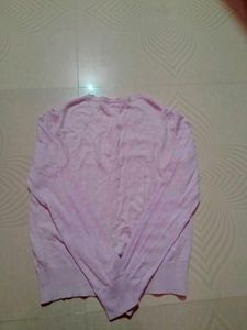 Pale Pink Button-Down Cardigan
