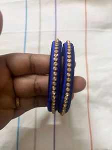Blue Silk Thread Bangles &amp; Jhumka Earrings