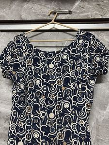 Navy &amp; White Pattern Dress