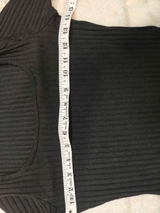 Ribbed Black Long Sleeve Top