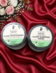💖 Pilgrim Squalane Glow Moisturizer + Sleeping ma