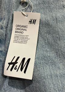 H&amp;M Light Wash Ripped Wide Leg Jeans