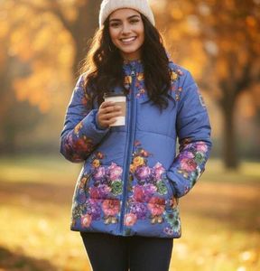 Floral Print Padded Jacket