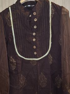 Coffee Brown Pure Cotton Kurti