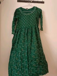 maternity green size zip kurta