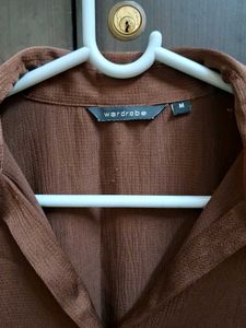 Wardrobe by Westside Dark Brown Satin Shirt