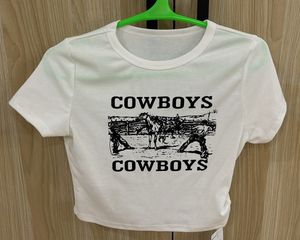 White Y2K Crop Tee
