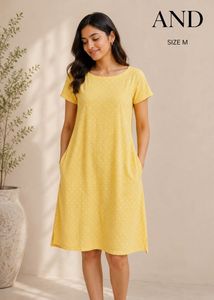 AND Yellow Polka Dot Casual Dress