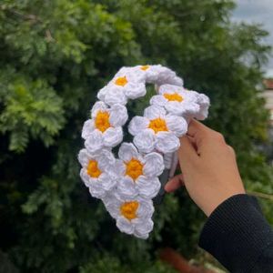 Handmade Crochet Daisy Headband
