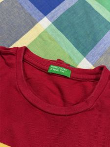 Benetton Red &amp; Yellow Striped T-Shirt
