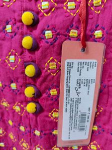 Ethnic Purple Kurti with Embellished Neckline