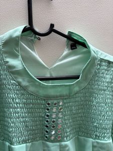 Mint Green Top with Smocking