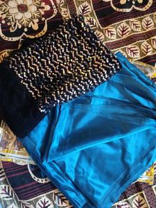 NEW SATIN SILK SAREE WITH BLOUSE