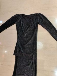 Sparkly Black Long Sleeve Dress