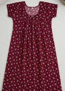 Maroon Floral Print Nightgown