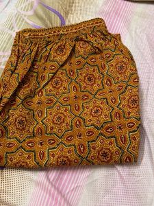 Orange Ethnic Kurta with Traditional Print