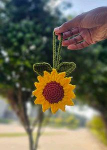 Handmade Crochet Sunflower Keychain
