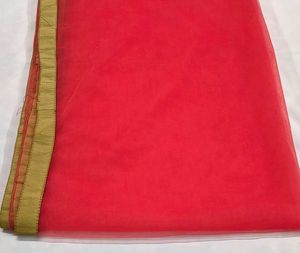 Pink Dupatta Stoal with Golden Border