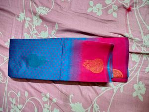 Elegant Blue and Pink Kanjeevaram Semi Silk Saree